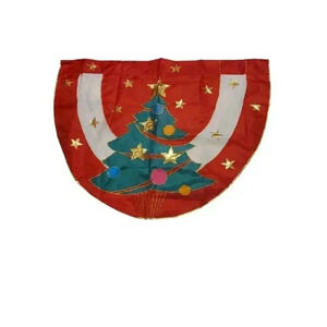 Vintage Christmas Holiday Semi Circle Nylon Outdoor Multicolor Flag